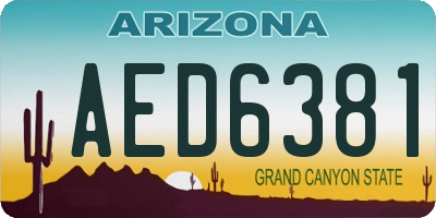 AZ license plate AED6381