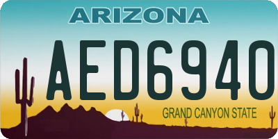 AZ license plate AED6940