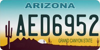AZ license plate AED6952