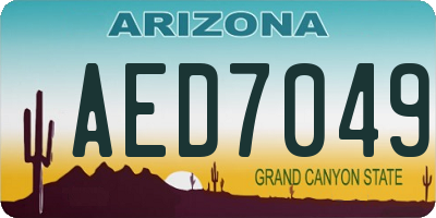 AZ license plate AED7049