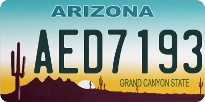 AZ license plate AED7193