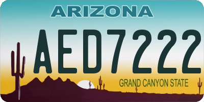 AZ license plate AED7222
