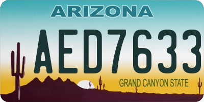 AZ license plate AED7633