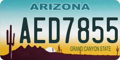 AZ license plate AED7855