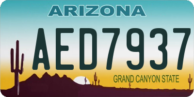 AZ license plate AED7937