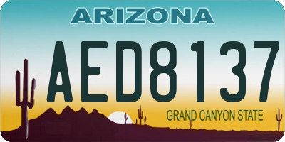 AZ license plate AED8137