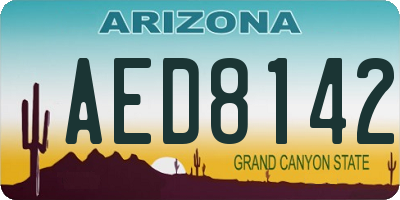 AZ license plate AED8142