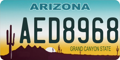AZ license plate AED8968