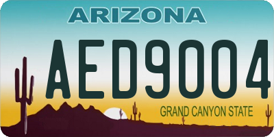 AZ license plate AED9004