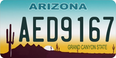 AZ license plate AED9167