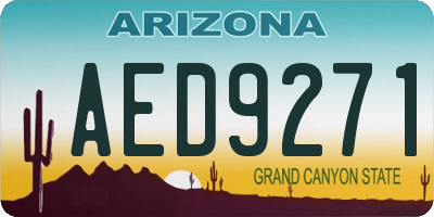AZ license plate AED9271