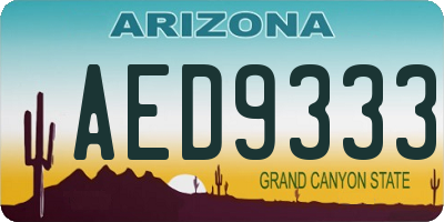 AZ license plate AED9333