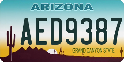 AZ license plate AED9387