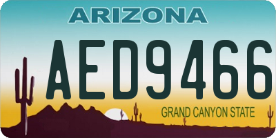 AZ license plate AED9466