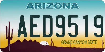 AZ license plate AED9519