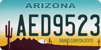 AZ license plate AED9523