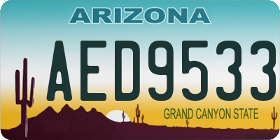 AZ license plate AED9533