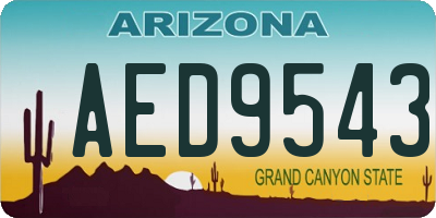 AZ license plate AED9543