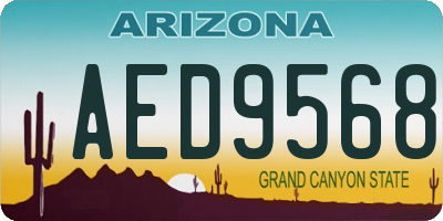AZ license plate AED9568