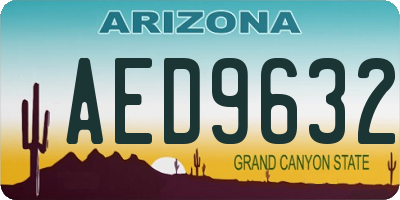 AZ license plate AED9632
