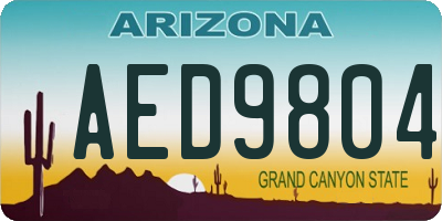 AZ license plate AED9804
