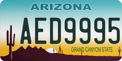 AZ license plate AED9995