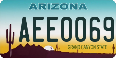 AZ license plate AEE0069