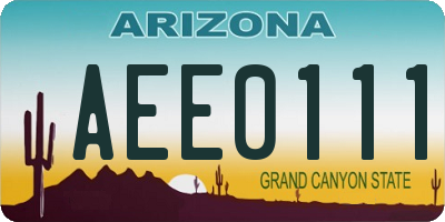 AZ license plate AEE0111