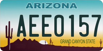 AZ license plate AEE0157