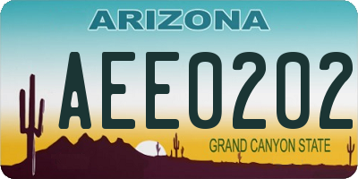 AZ license plate AEE0202