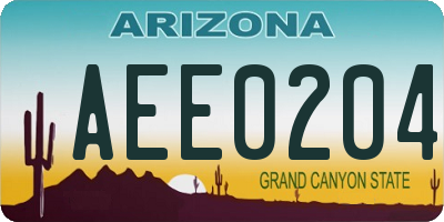 AZ license plate AEE0204