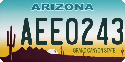 AZ license plate AEE0243