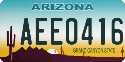 AZ license plate AEE0416