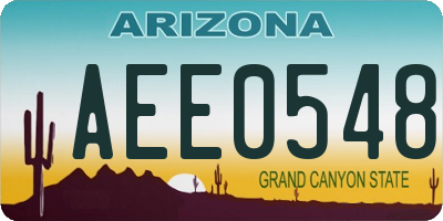 AZ license plate AEE0548