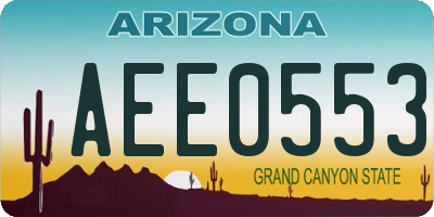 AZ license plate AEE0553