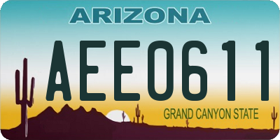 AZ license plate AEE0611