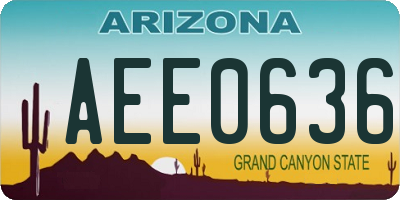 AZ license plate AEE0636