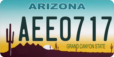 AZ license plate AEE0717