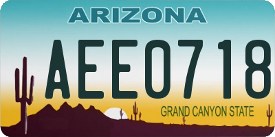 AZ license plate AEE0718