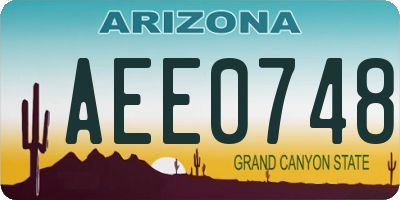 AZ license plate AEE0748