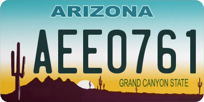 AZ license plate AEE0761