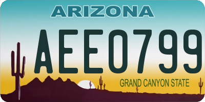 AZ license plate AEE0799