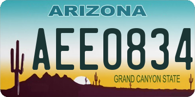AZ license plate AEE0834