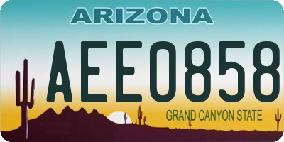 AZ license plate AEE0858