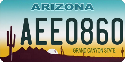 AZ license plate AEE0860