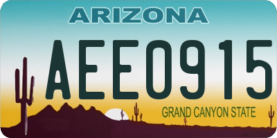 AZ license plate AEE0915