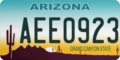 AZ license plate AEE0923
