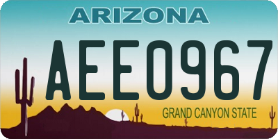 AZ license plate AEE0967