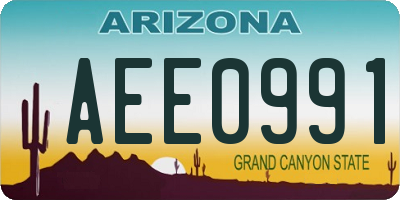 AZ license plate AEE0991