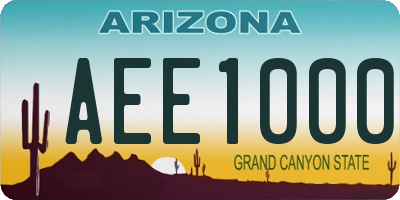 AZ license plate AEE1000